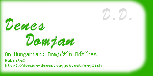 denes domjan business card
